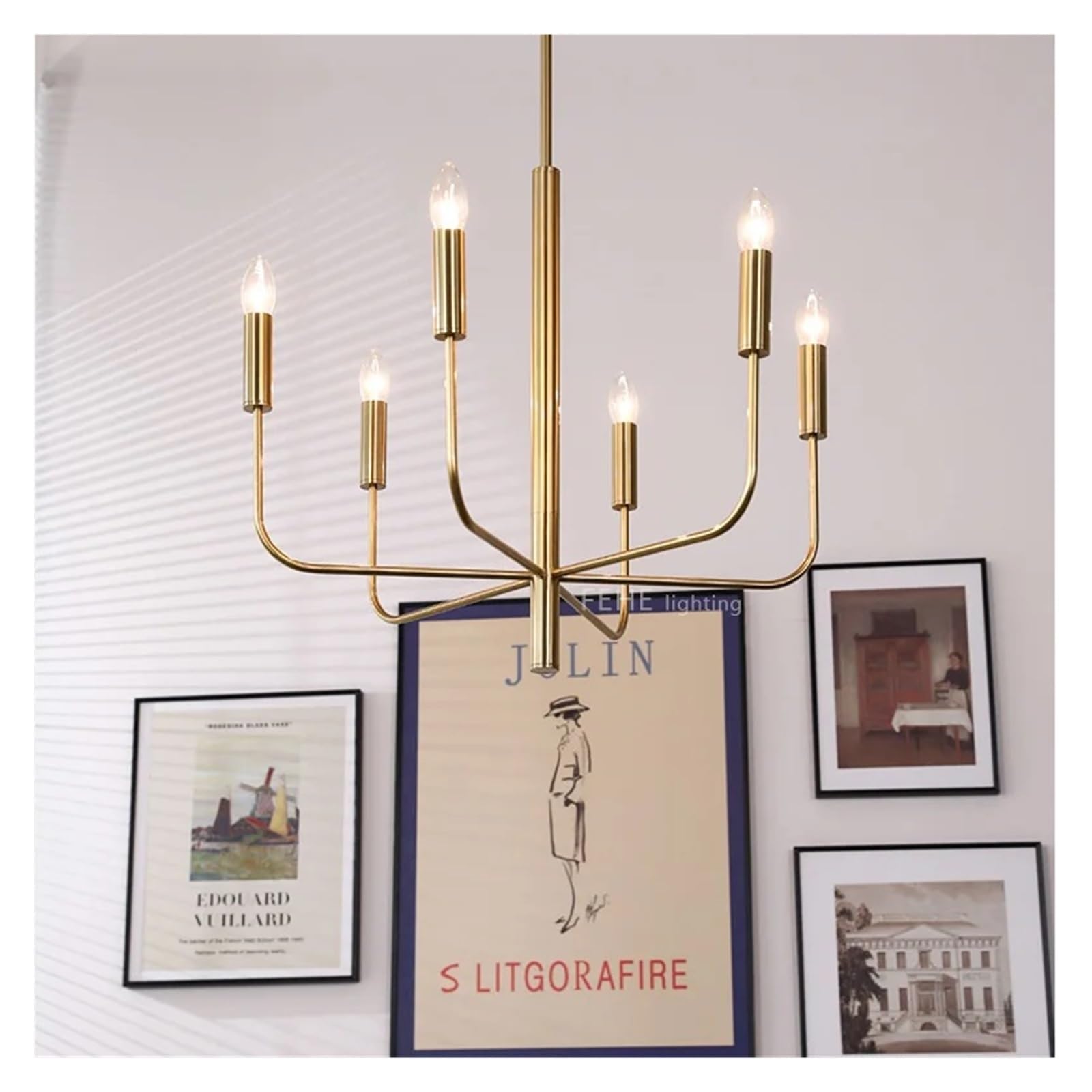 Éclairage de pièce design en fer avec ce lustre de salon suspendu