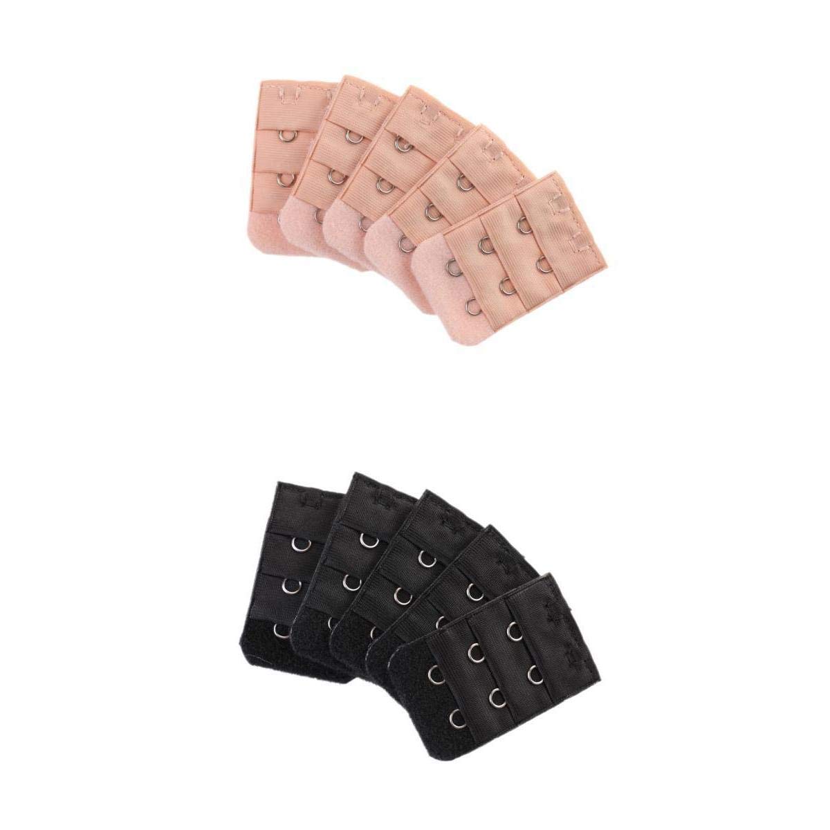 Bra back band extension buckles for Women Black+Beige| Trendy | Comfortable | Fashionable | Soft Fabric-picture-17