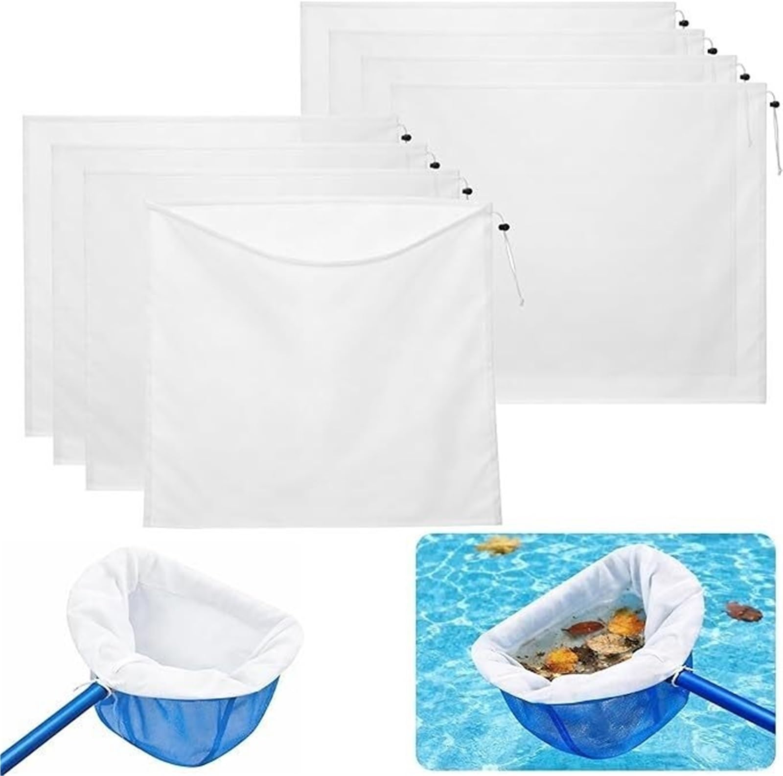 Rete for Piscina a Maglia fine di Ricambio Inserto for Skimmer in Nylon Regolabile da 26 "x22 for la Pulizia Raccoglie Polvere di polline di Sabbia Piccoli Insetti per laghetto(10pcs 66X56CM)