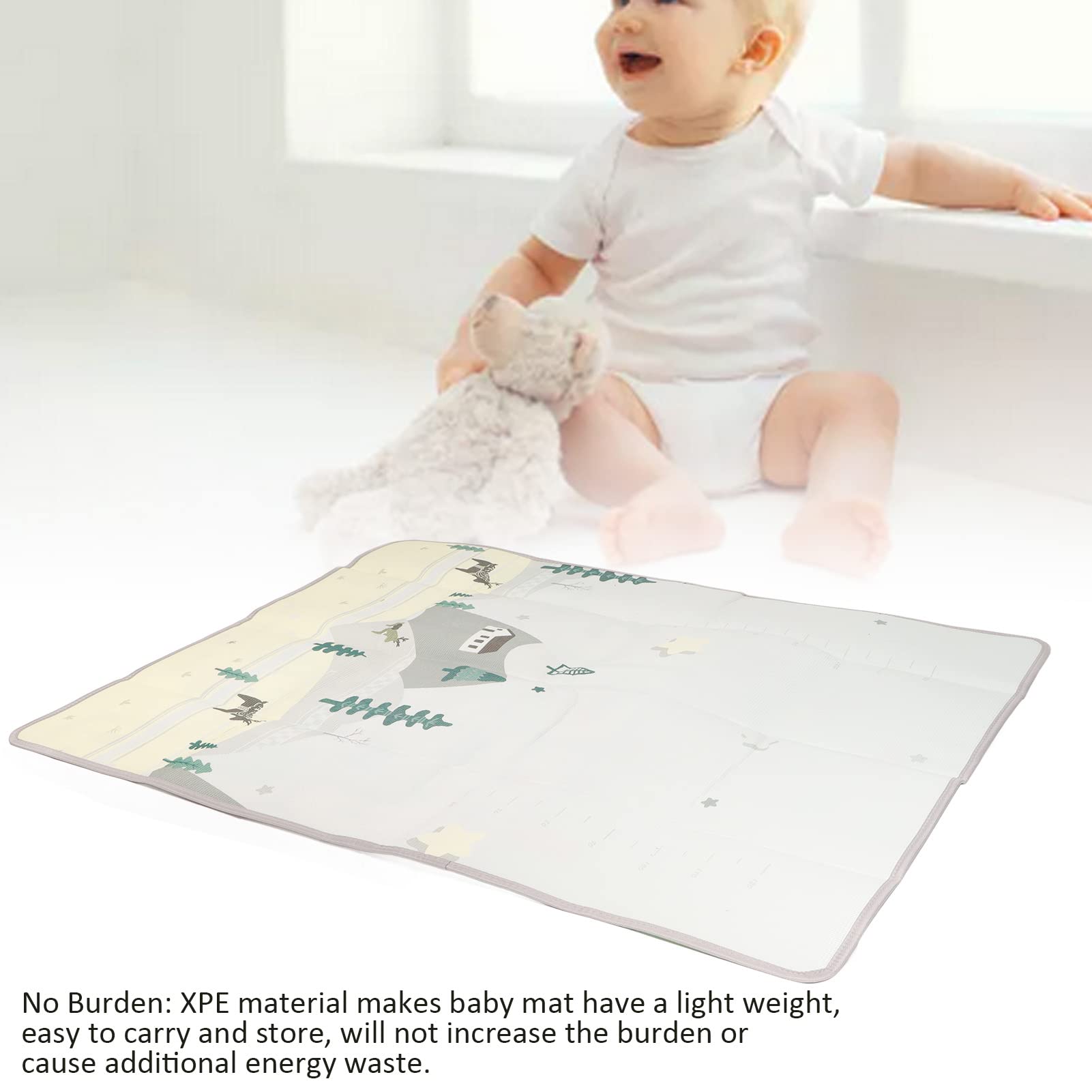 Spielmatte, groß, faltbar, Schaumstoff-Krabbelmatte mit Aufbewahrungstasche für Kleinkinder, Indoor-Outdoor-Spielbereich, weich, sicher, 180 x 150 cm