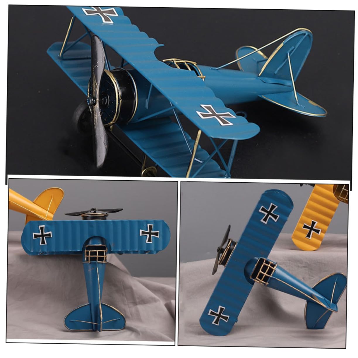 Cabilock Retro Flugzeugmodell aus Metall, 3 Stück, Dekorativ für Wohnzimmer
