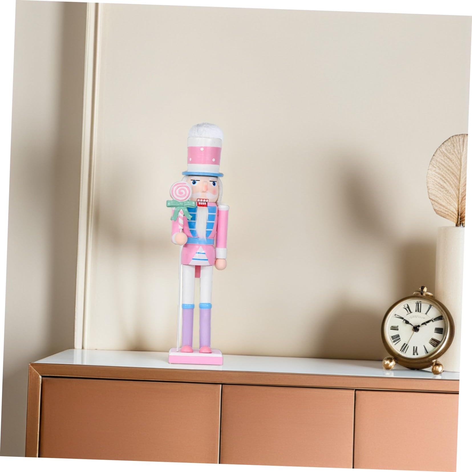 VALICLUD 2 Szt. Pastelowych Drewnianych Figur Żołnierzyków Orzechowych Stylu Cukierkowym Dekoracje Stołowe i Ozdoby Imprezę Świąteczną Uniwersalne Ozdoby Boże Narodzenie Kominek i Półkę