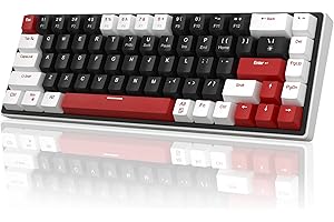 MageGee Red RGB Mechanical Gaming Keyboard, 60% 68-Keys Compact Wired Mini Keyboard