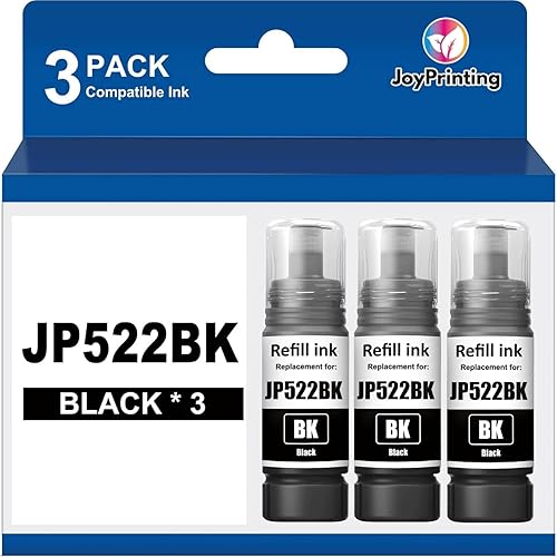 522 botellas de tinta negra compatibles con 522 botellas de recarga de tinta, uso negro para impresora ET-2800 ET-4800 ET-2400 ET-2803 ET-2720