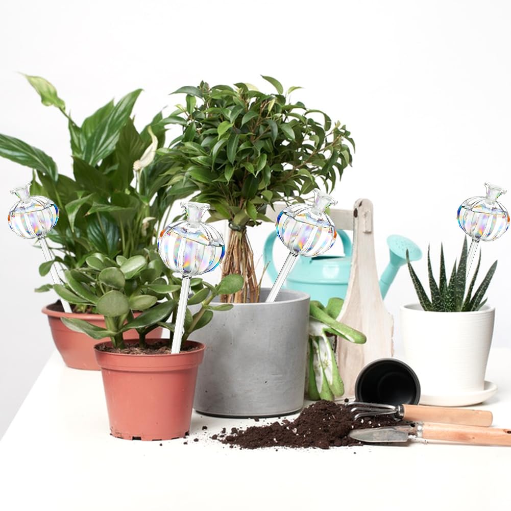 Palline Per Irrigazione Automatica In Vetro Iridescente - Confezione Da 2, Erogatori D'Acqua Per Piante Da Interno E Balcone