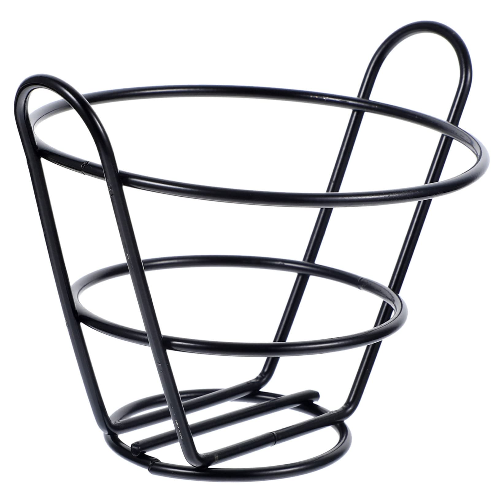 2pcs Tapered Snack Basket French Fries Convenient Storage Basket Snack Stands Fried Snack Holder Cone Wire Basket Fried Chicken Serving Basket Fried Chicken Holder Iron Black STOBAZA