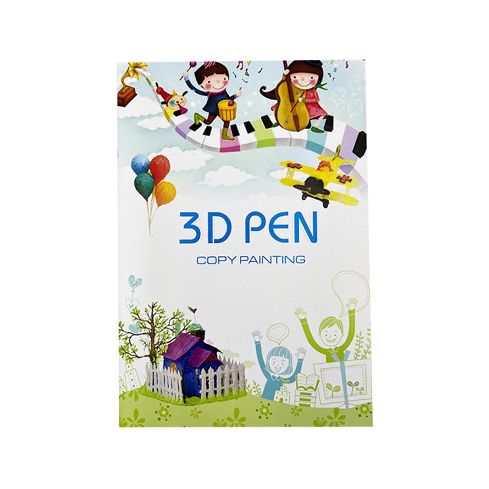HolooVeranillo 3D Printing Pen Tracing Book, 3D Printing Drawing Book with 40 Patterns and Transparent Plastic Templates, Reusable Colorful Drawing Template for Children Art Craft DIY Projects