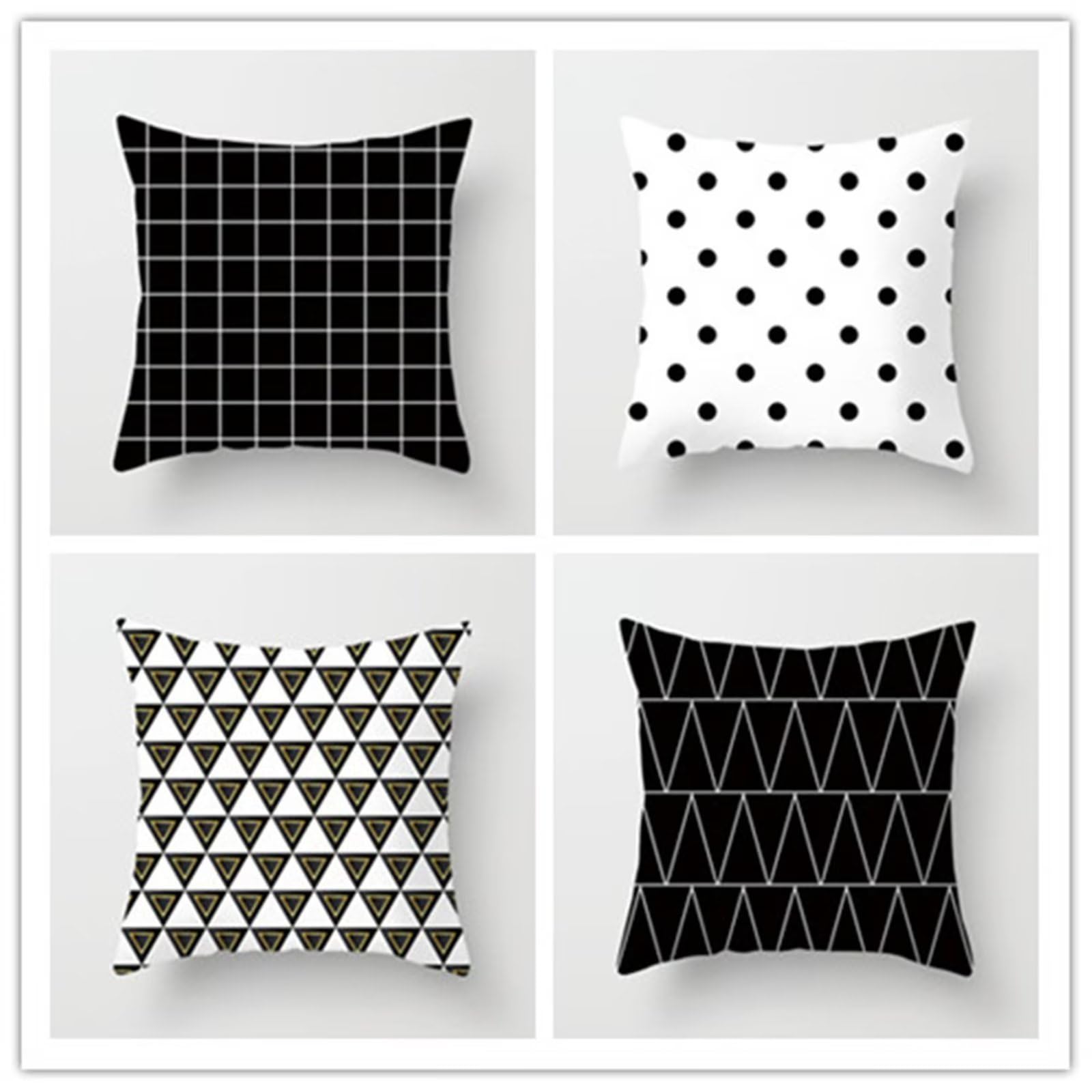 Set di 4 Fodere per Cuscini 65x65cm,cuscini per divano Geometria nordica Giardino Esterno Fodere per Cuscini Decorativi Lino Quadrate per Cuscino,per Casa Soggiorno Camera da Letto Divano YG1001