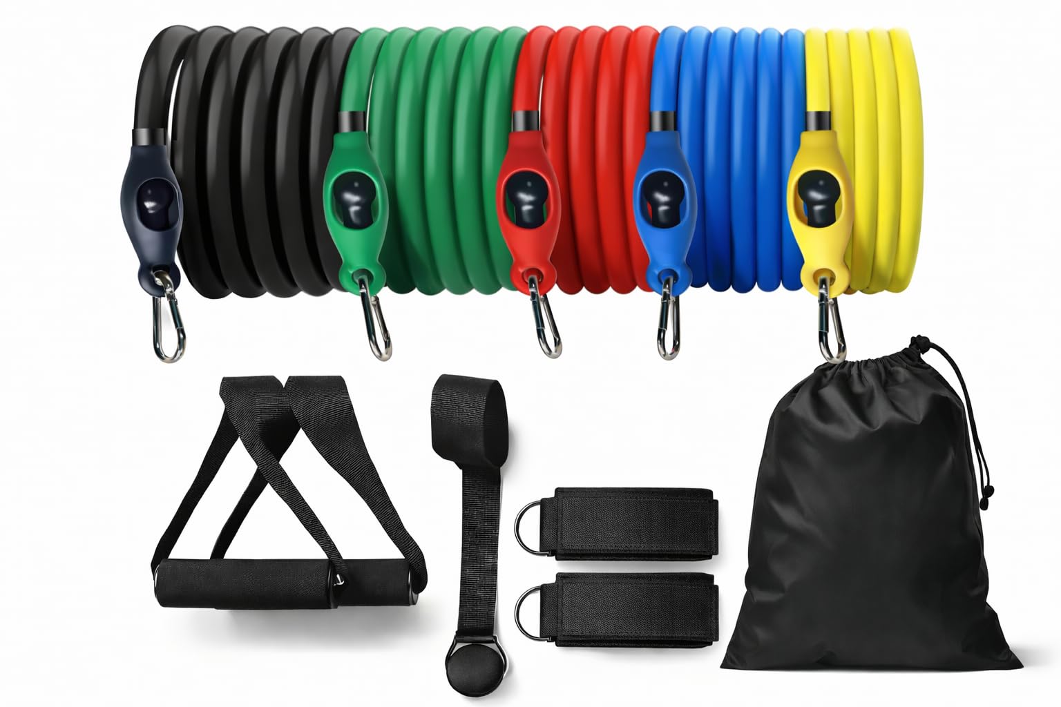 Heavy Duty Resistance Bands Set (68kg/150 LBS), 11 Pcs Exercise Bands with Handles, Door Anchor, Premium Latex Strength Training Tube Kit for Home Gym, Yoga, Physical Therapy for Men, Women-image-49