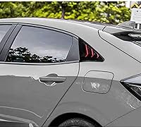 Vista 4 de Horry - Persianas de ventana trasera de ABS para ventana lateral de ventilación de aire, persianas para Honda Civic Hatchback Tipo R 2016 2017 2018