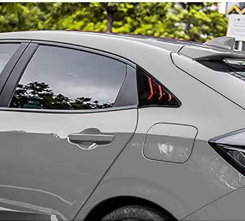 Miniatura 4 de Horry - Persianas de ventana trasera de ABS para ventana lateral de ventilación de aire, persianas para Honda Civic Hatchback Tipo R 2016 2017 2018
