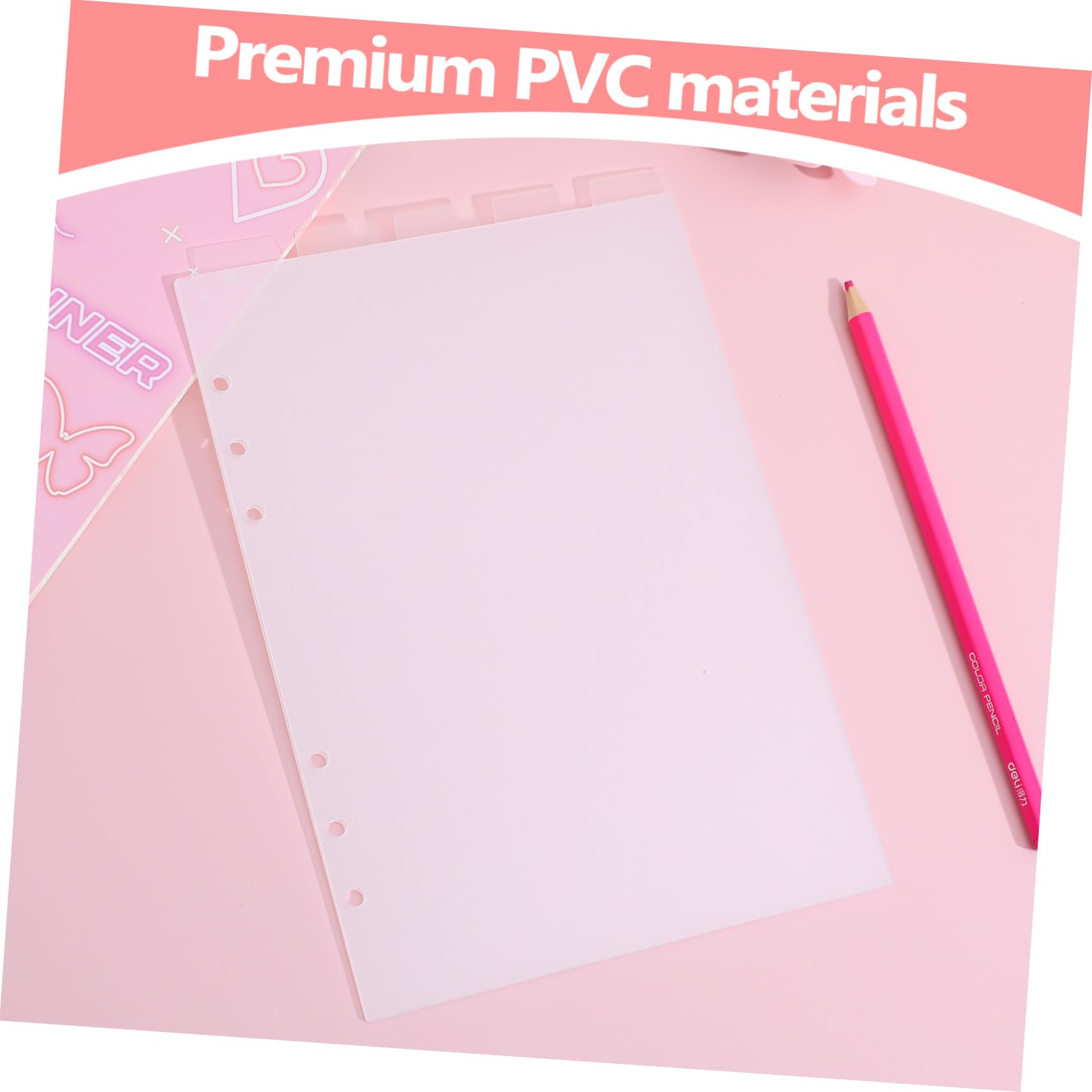 Hemobllo Divisori per Raccoglitori in Pvc Bianco, Linguetta Staccabile, Formato A5 a 6 Fori, per Separare Documenti e Report Riferimento Rapido