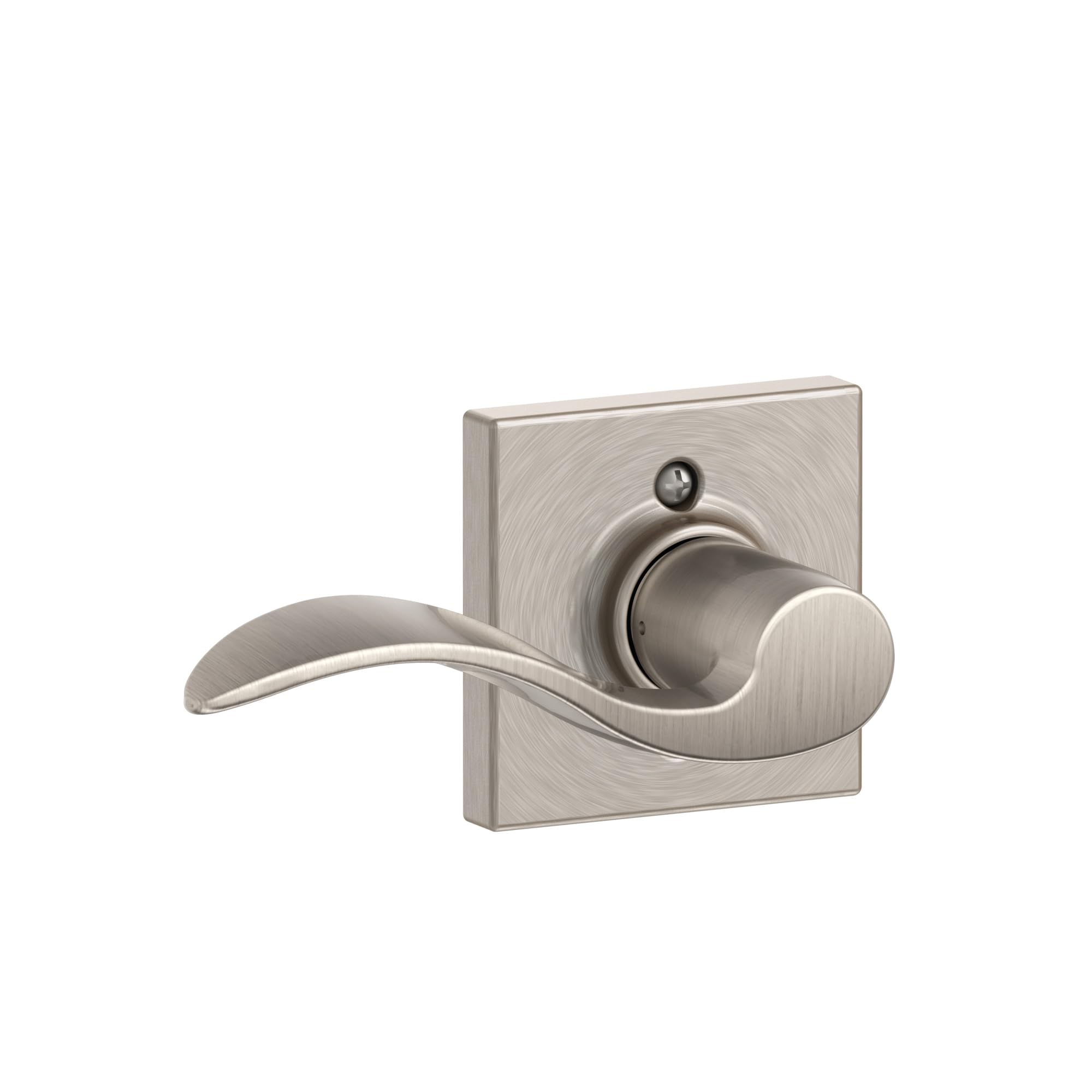 SCHLAGE Accent Lever with Collins Trim Non-Turning Lock in Satin Nickel - Left Handed Satin Nickel One Sided Non Turning LH Collins