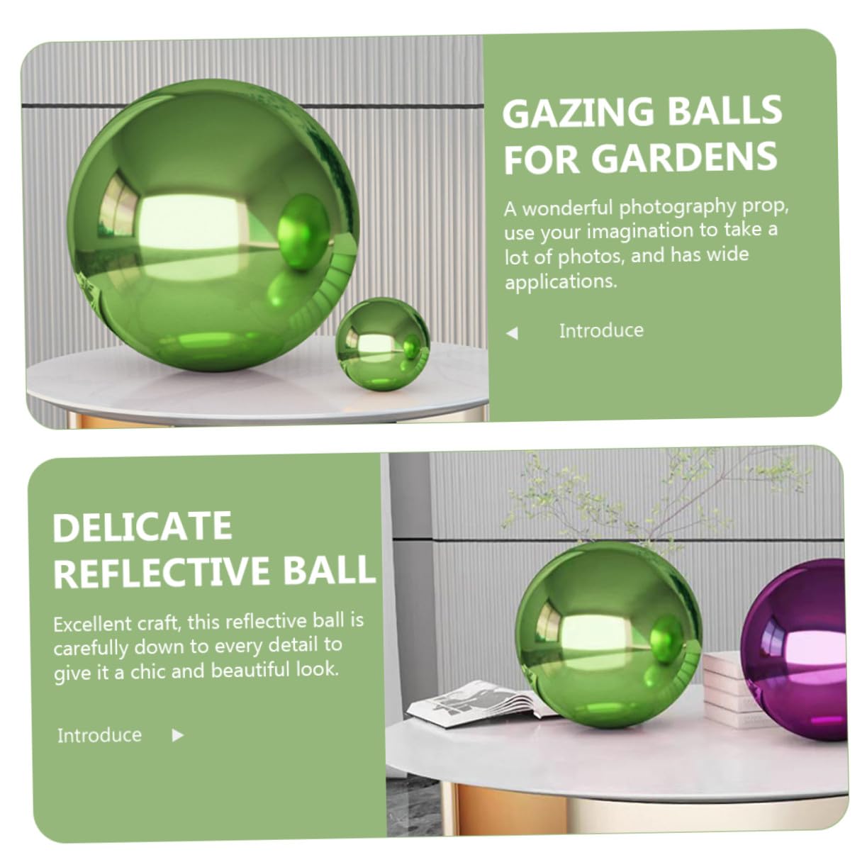 Gatuida Sfera in Acciaio Inossidabile Riflettente Sfera Luminosa Da Giardino Decorazione Esterna Per Patio Giardino Cortile Prato