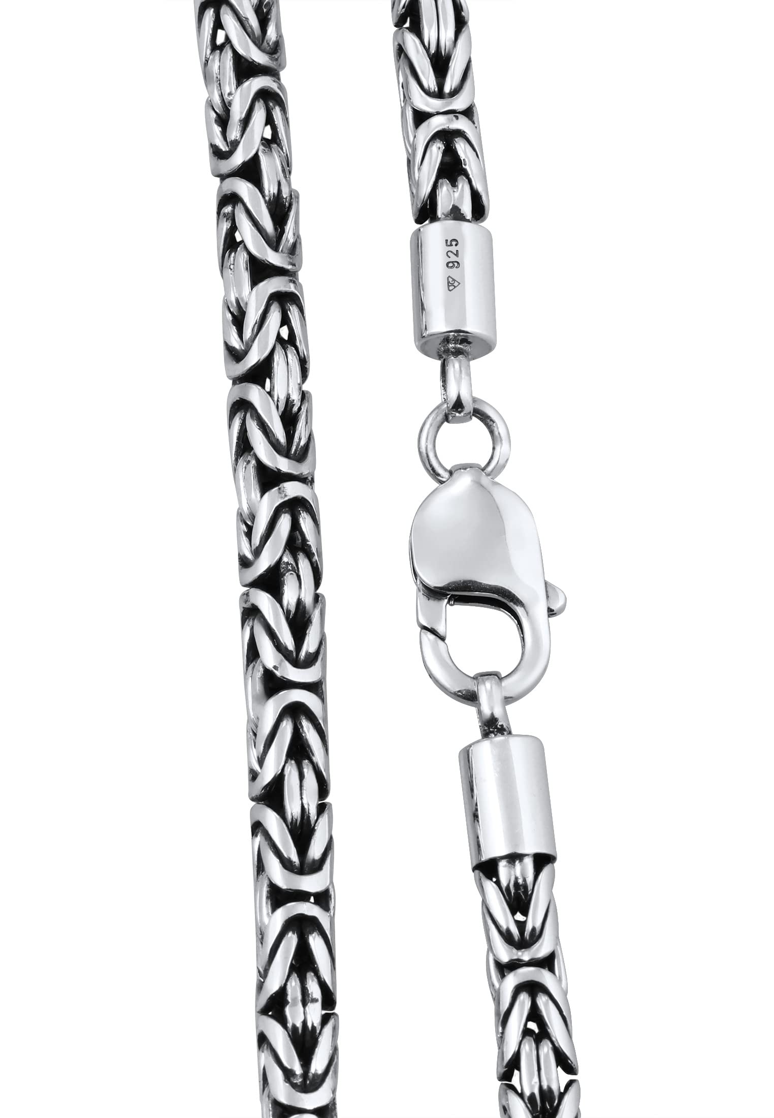 Kuzzoi massive 925 Sterling Silber Königskette Herren Halskette, Dicke 5mm, Länge 50cm / 60cm, mit Schmuckbox - 345053
