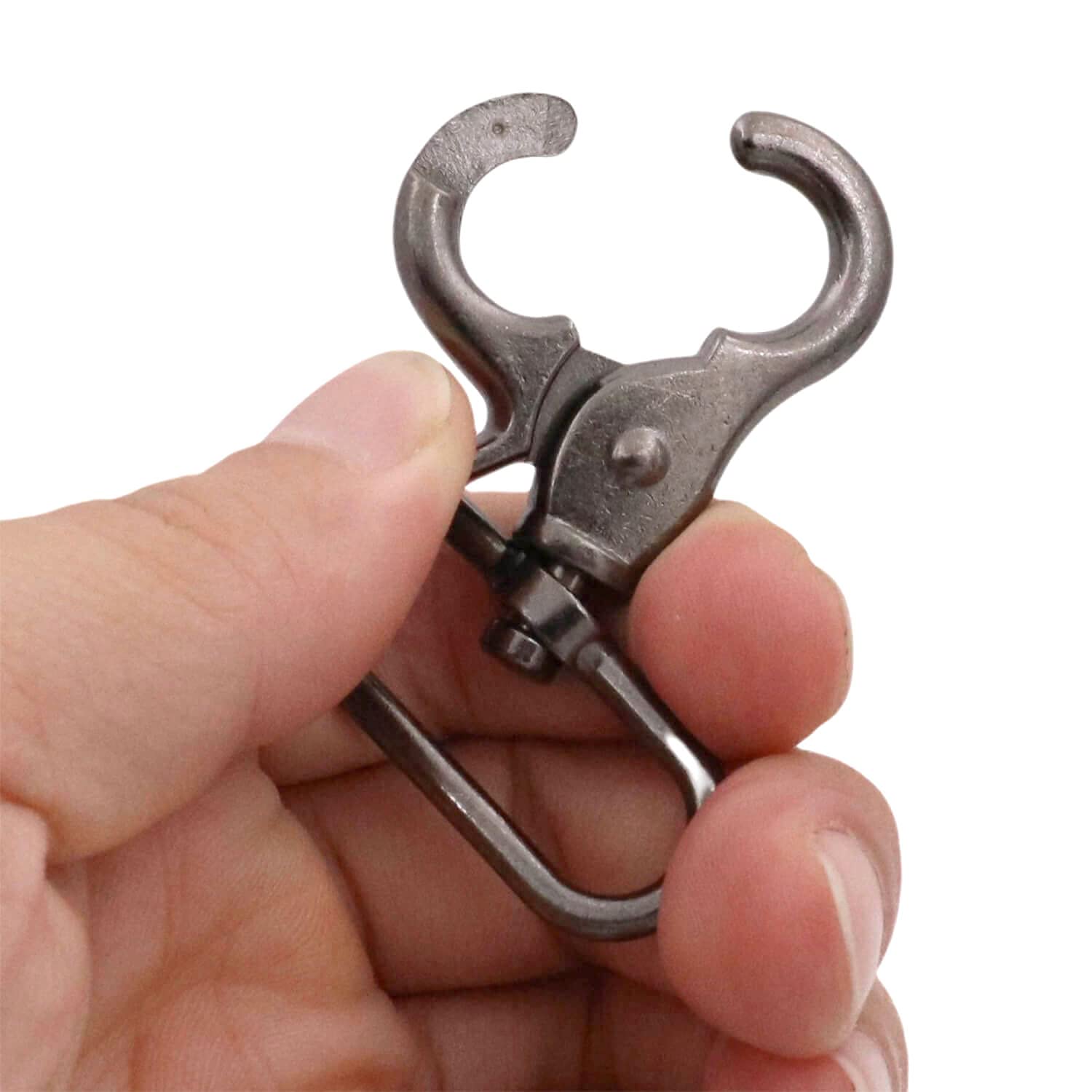 BIKICOCO 1-1/2'' Swivel Trigger Snap Hook Lobster Claw Clasp Spring Loaded Clip, Oval-Ring Ended, Gunmetal - Pack of 10 - Image 3