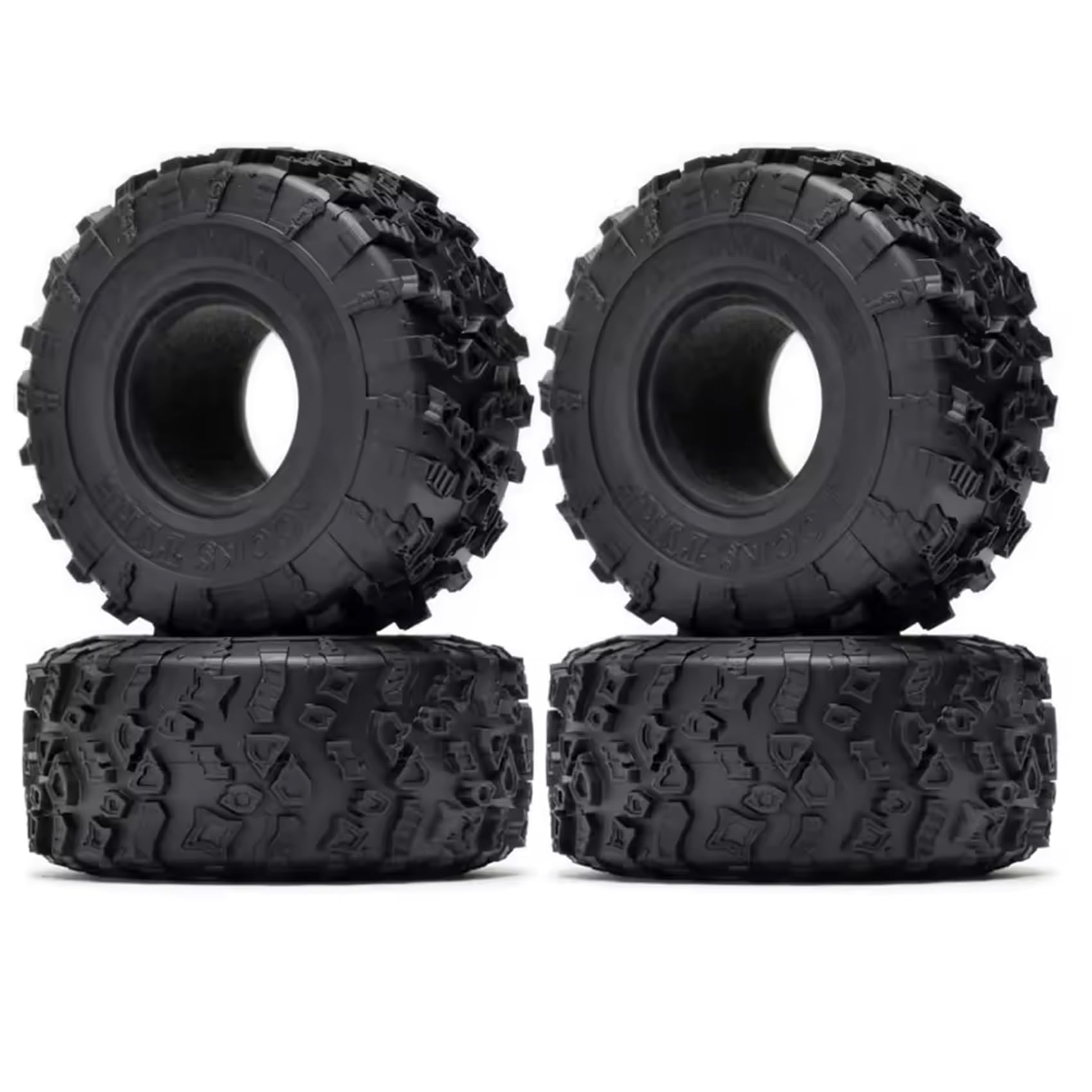 KINGCOO RC Auto Reifen, 4PCS RC Crawler Reifen Gummi 2.2 Zoll Felgen Radreifen für 1:10 RC Rock Crawler Auto Teile für Axial SCX10 D90 TF2 RR10 TRX4 TRX6 Tamiya Redcat HSP HPI Kyosho (135mm)