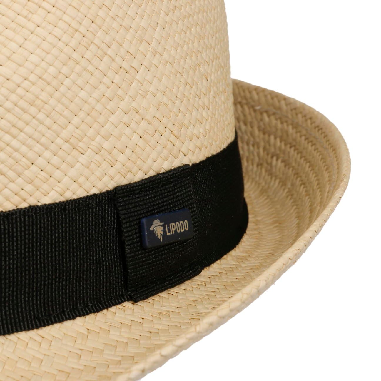 Lipodo Chapeau Panama Jaston Trilby Femme/Homme - Made in Italy en Paille de avec Ruban Gros Grain, Grain Printemps-ete Ete