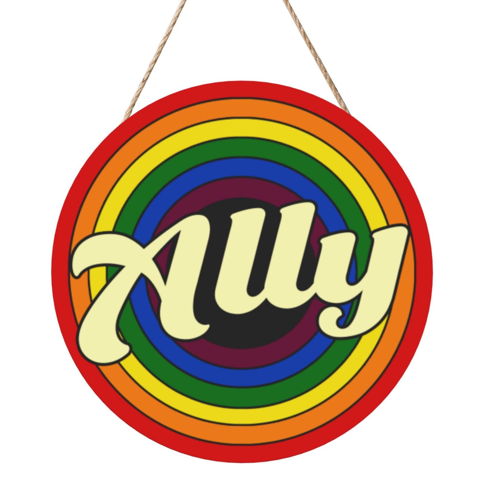 Pride Month Lgbtq Gay Pride Ally Door Signs Plaques Wood Welcome Sign For Front Door Wall Hanging For Home Farmhouse Office Classroom Party Decoration