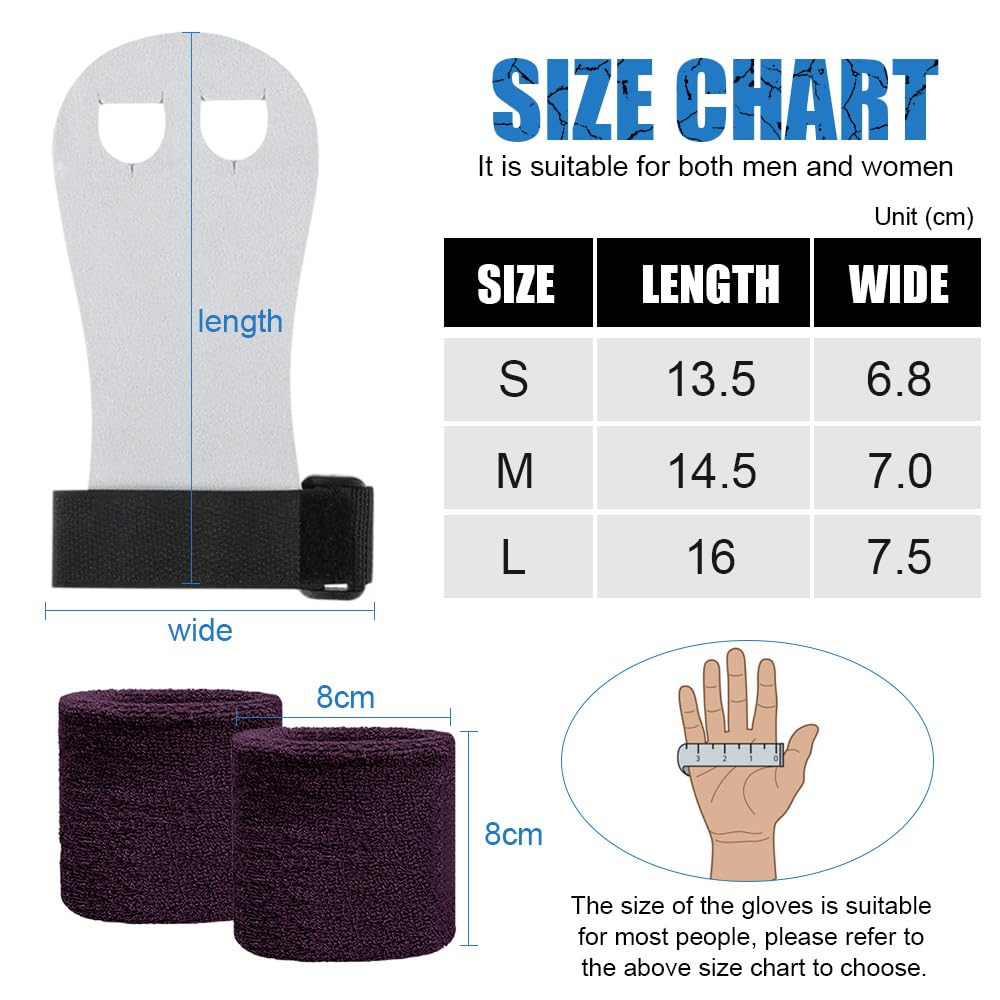 2pcs Manopole da Ginnastica Paracalli Ginnastica Artistica Bambina con 4 Polsino Sportivo Impugnature da Ginnastica Protezioni Polsini da Ginnastica Guanti Manopole Paracalli per Sollevamento
