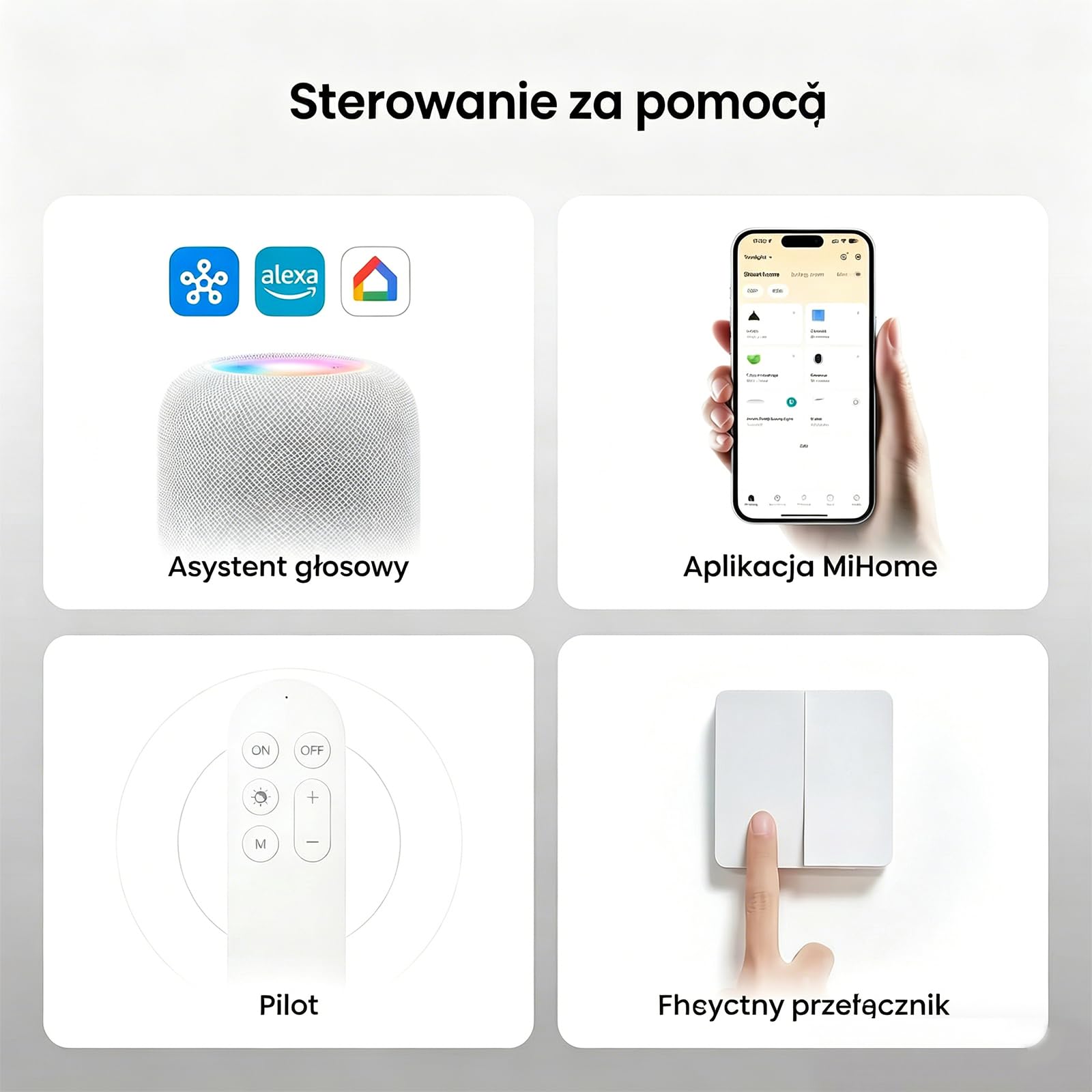 Yeelight Inteligentna Lampa Sufitowa LED 50 cm, 50 W, 4500 lm, RGBCW, Ściemnialny Plafon Smart WiFi, 16 mln Kolorów, 2700–6500 K, Szybki Montaż, Sterowanie Aplikacją, Alexa i Google Assistant