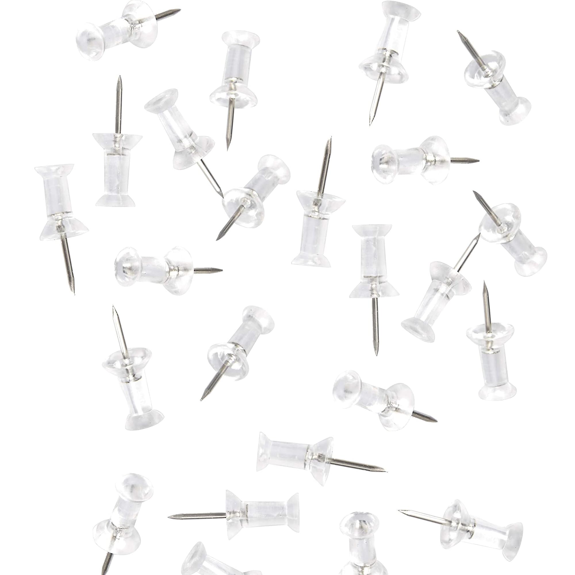 Pin, 200Pcs Clear Push Pins, 3/8-Inch Steel Tip & 1/2-Inch Plastic Tip, Heavy Duty, Rustproof, Minimalist Style, Perfect for School & Office Use