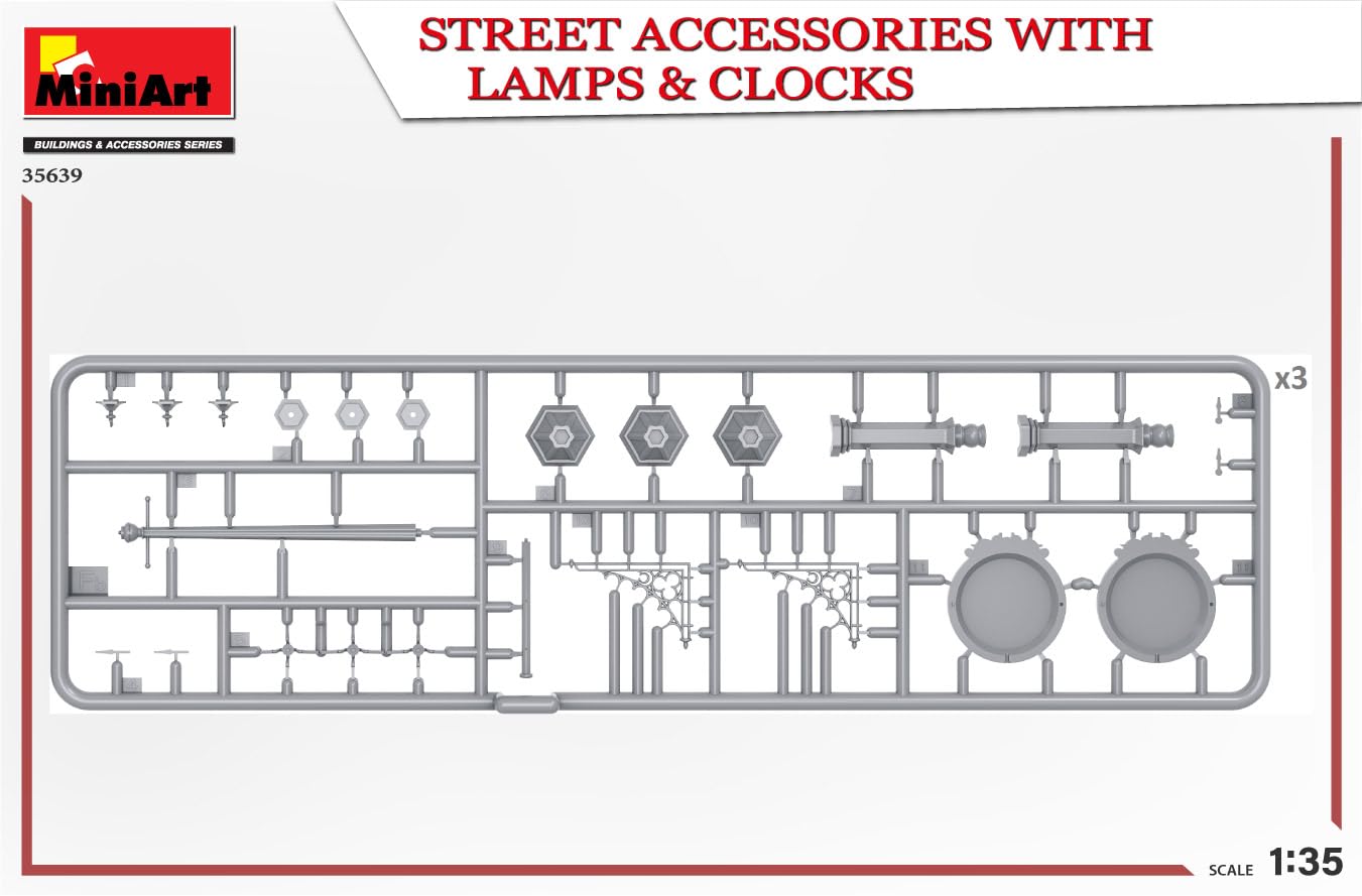 Street Accessories with Lamps & Clocks - Décor Modélisme