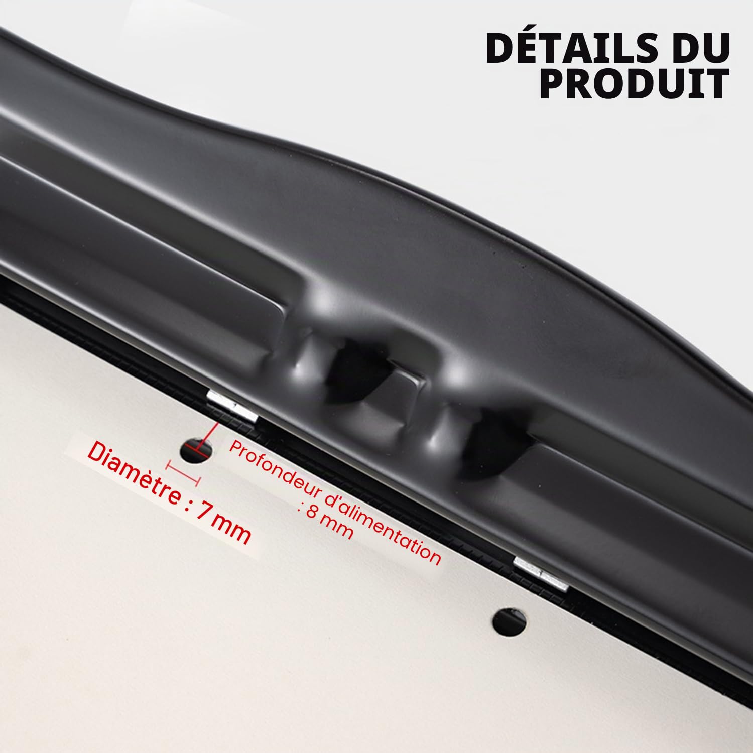 Noir Perforateur Réglable 4 Trous, Adapté à Différents Types de Papier - Reliure Pratique