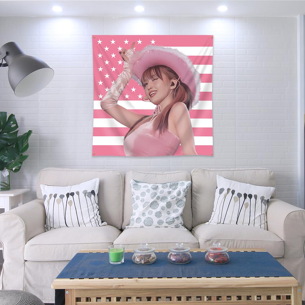 Kernny Twice Momo Pink America Tapestry Kpop Funny Room Merch