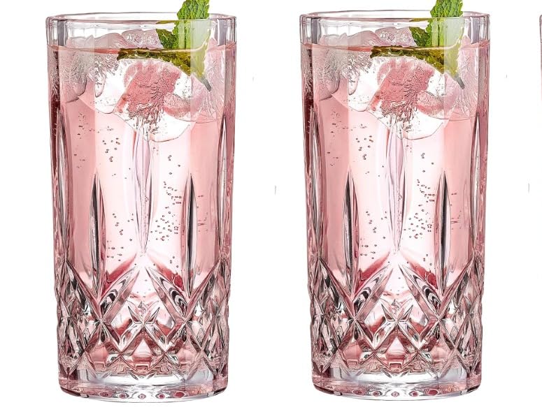 Set de 2 vasos de cristal de 11 oz
