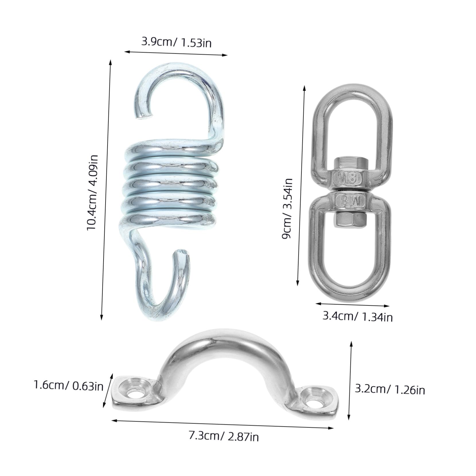 SUPVOX Hammock Hanging Hardware Heavy Duty Spring Swivel Kit Ceiling Mount Swing Hooks for Porch Swing