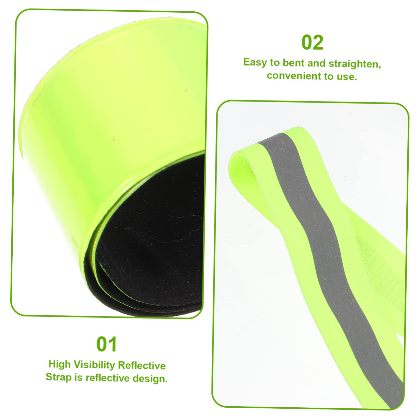 BESTonZON Reflektierender Gürtel Gesetzt Armbänder Mit Reflektierenden Bändern Laufgürtel Reflektierende Bänder Handgelenksbänder Elastisches Gurtband Grün
