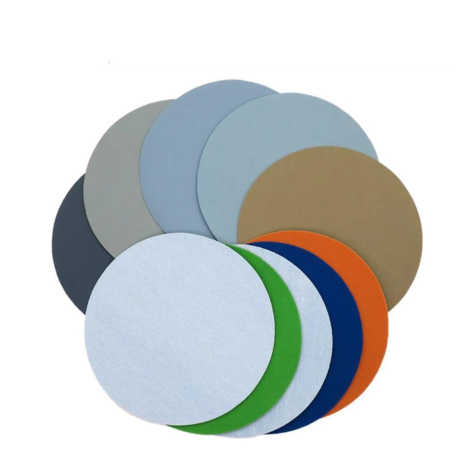 Tarcze szlifierskie z tlenku glinu | Niebieski 5 cali 125 mm 100 szt.: Do polerowania na mokro i na sucho przy użyciu szlifierki P150 P180 P240.(Blue-p180)