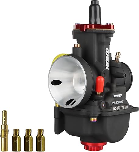 Miniatura 2 de NIBBI PWK24 - Kit de carburador PWK24, carburador de motocicleta PWK24 mm con filtros de aire de 1.91 pulgadas (1.890 in) apto para motocross, mini