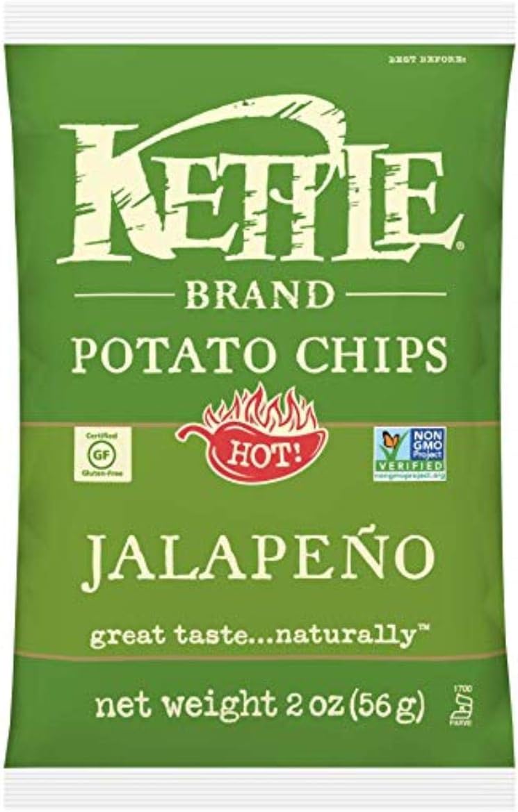 Kettle Brand Potato Chips, Sea Salt, 2 Ounce Bags (Pack of 24)