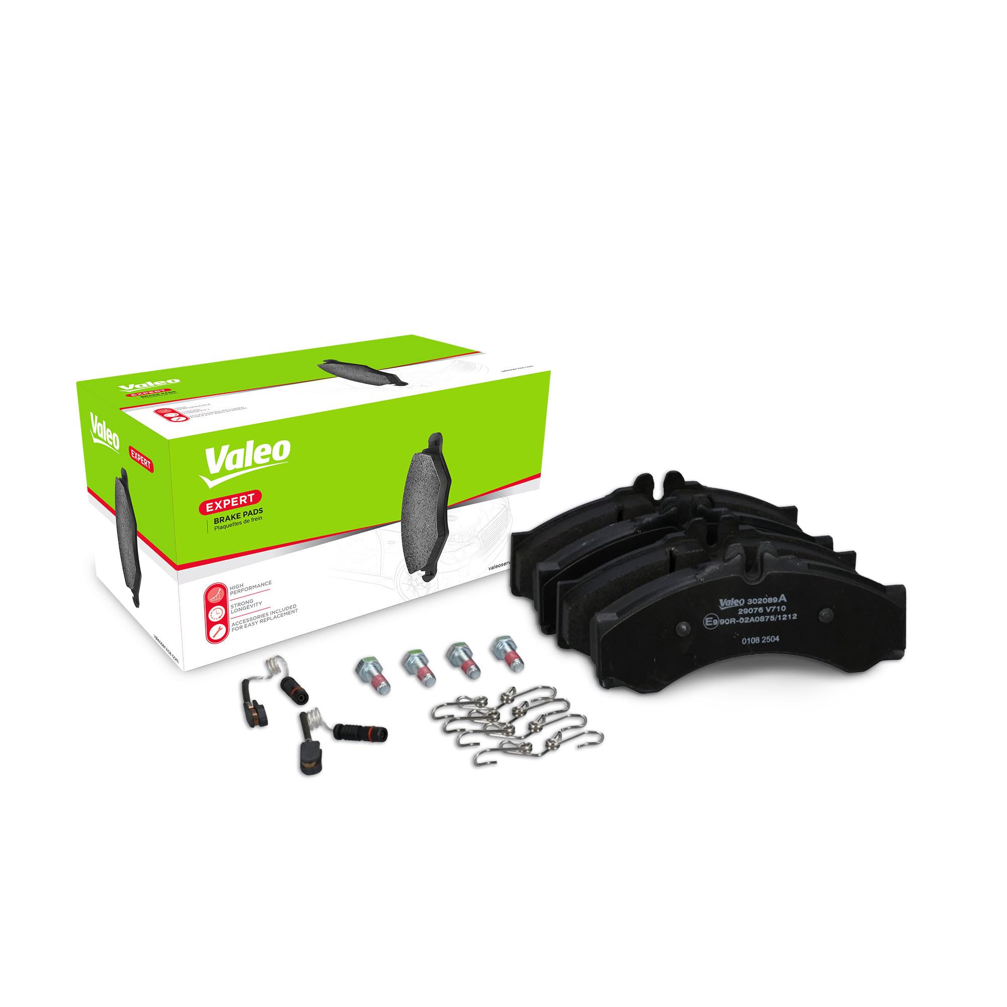 Valeo Juego de 4 Pastillas de Freno Expert 302089A, Eje Delantero/Trasero