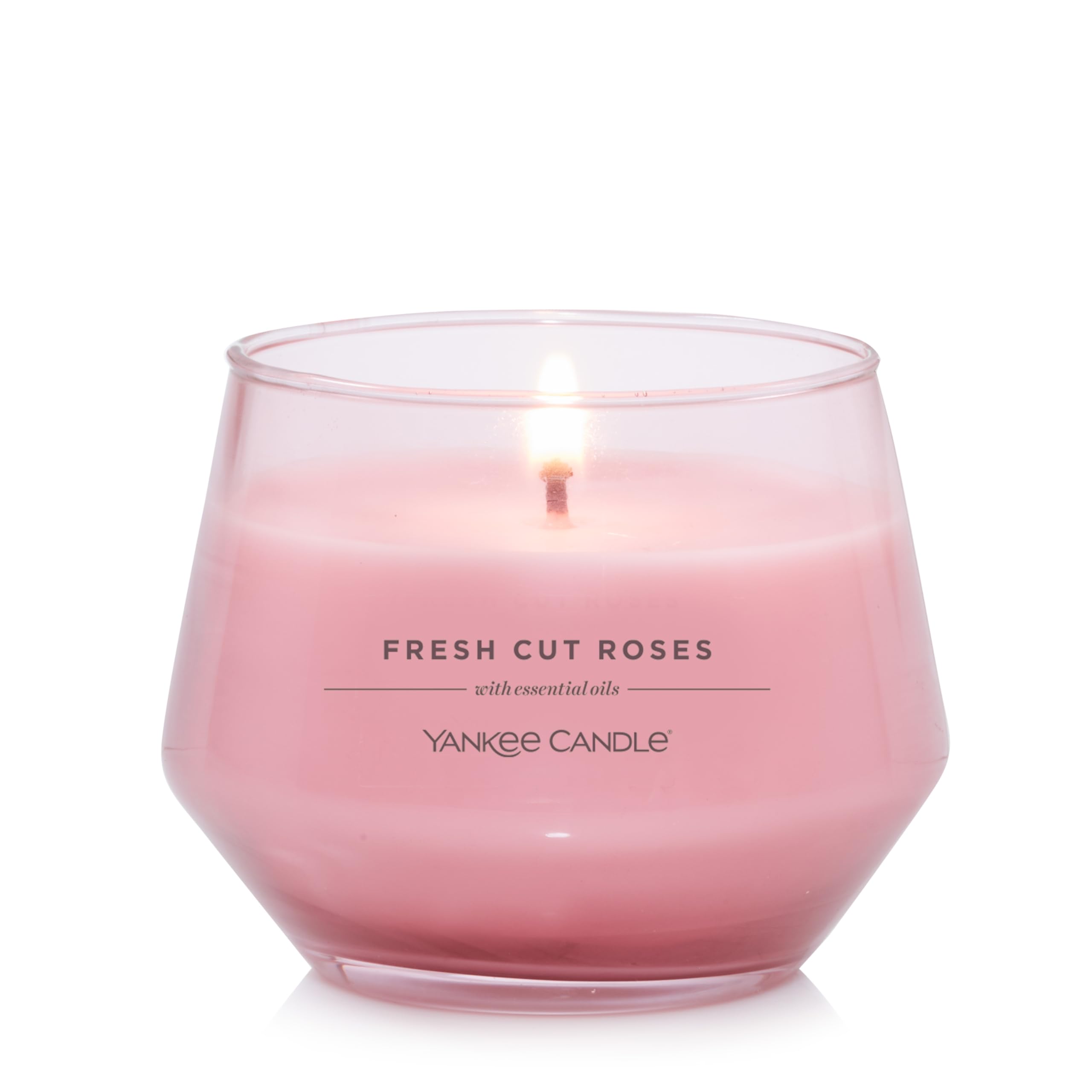 Yankee Candle Studio Doftljus | Färskt skurna rosor medium ljus | Långa brinnande ljus: 40-65 timmar | Snygg glaskärsdesign | Perfekta gåvor för kvinnor, för mamma, bröllop och mer