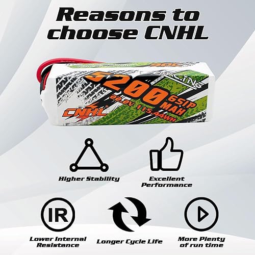 Miniatura 4 de CNHL 5200mAh 90C 22.2V 6S Lipo Battery with EC5 Plug for RC Car Boat Buggy Heli Airplane UAV Drone Racing Hobby