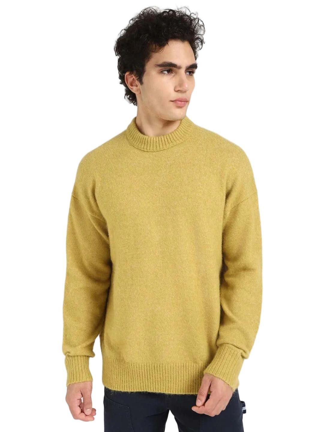 calvin klein jeans Solid Relaxed Fit Polyester Sweater-picture-19