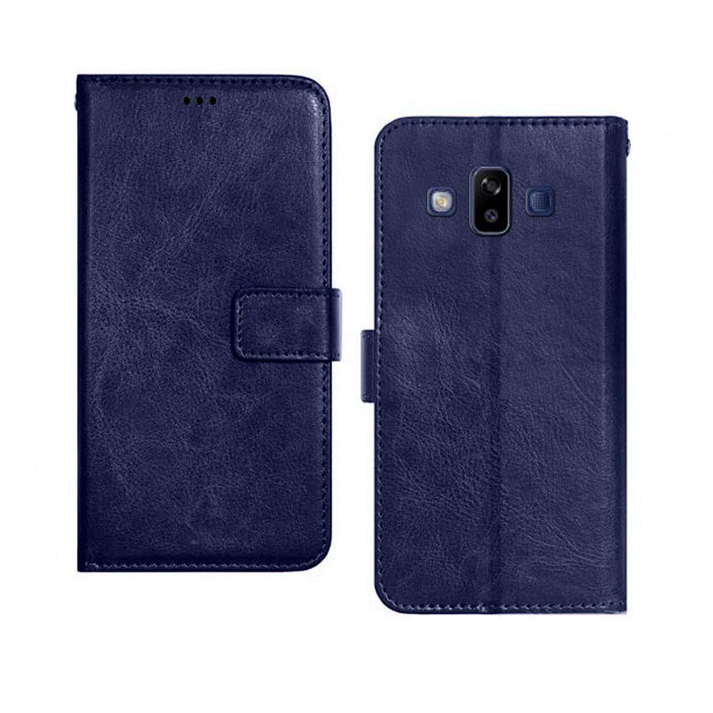 Pinaaki Enterprises Samsung Galaxy J7 Duo Case | Premium Leather Finish | with Card Pockets | Wallet Stand |Complete Protection Cover for Samsung Galaxy J7 Duo - Blue (B0918KSQ63) Amazon Price History, Amazon Price Tracker
