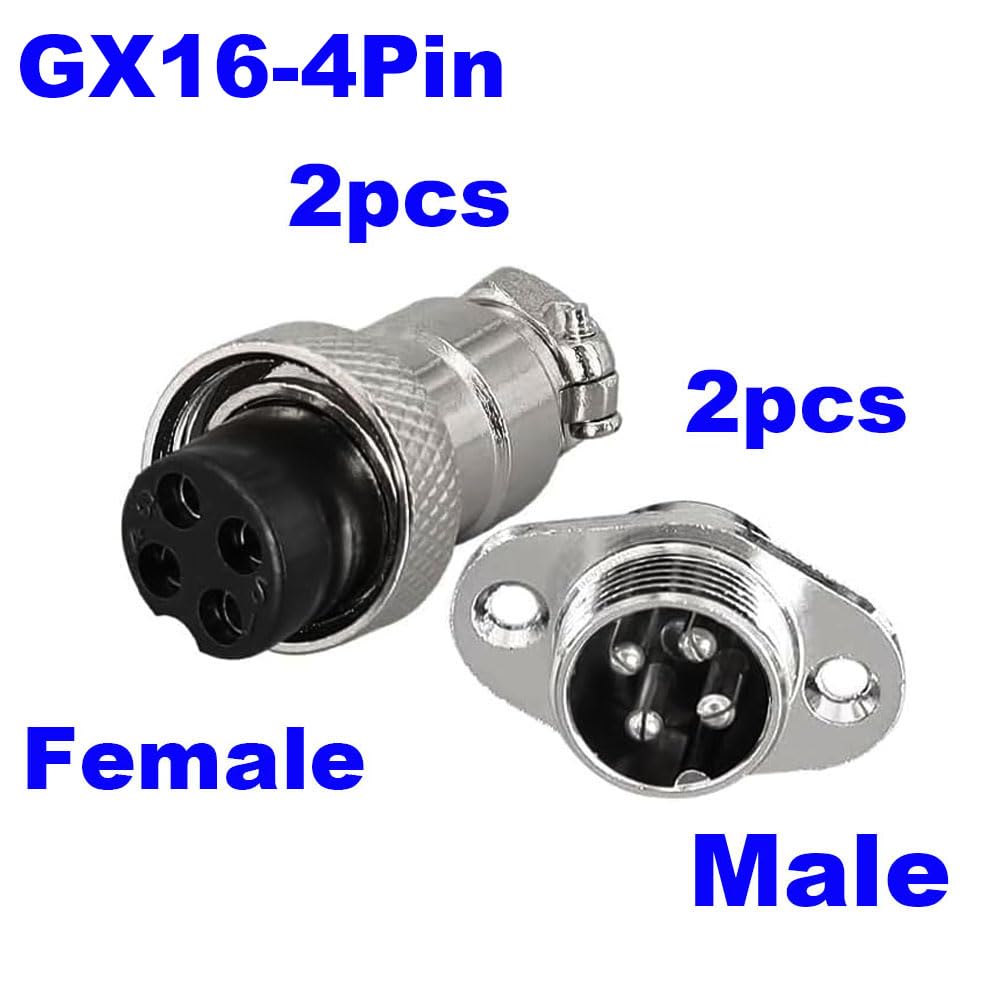 GX16 4Pin Aviation Connettore 16mm Metallo Pannello Montaggio Maschio Femmina Saldatura 2 pezzi