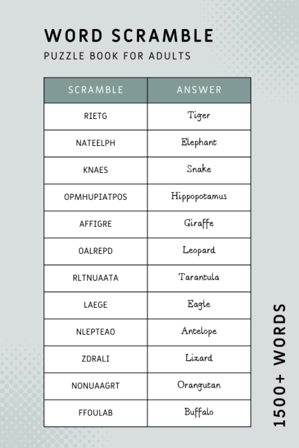 2023 Word Scramble Puzzle Book for Adults: 1500+ Words to Solve