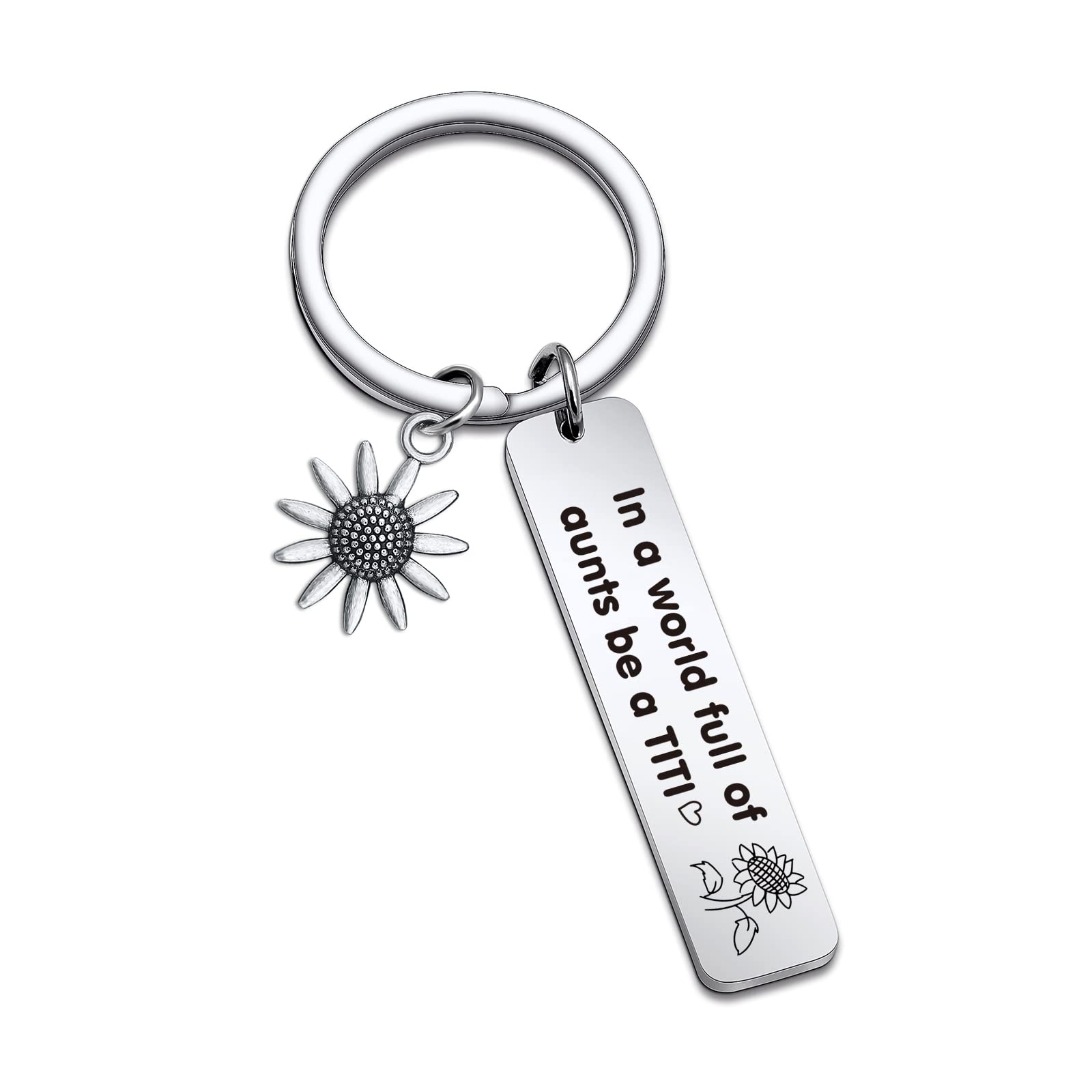 NOTHERSRSZOTW Aunty Gift TITI Jewelry TITI Birthday Keychain Sunflower Jewelry Aunty Keychain TITI Keychain