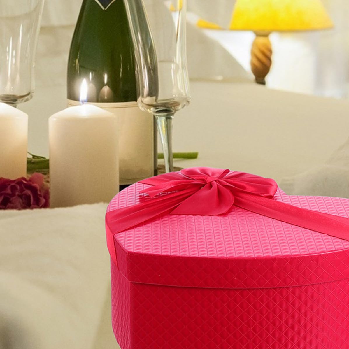 Healeved Geschenkboxen Aufbewahrungsboxen Rote Herzförmige aus Papier 2 Stück Kleine und Mittlere mit Deckel Hochzeitsboxen für Valentinstag und Feierlichkeiten