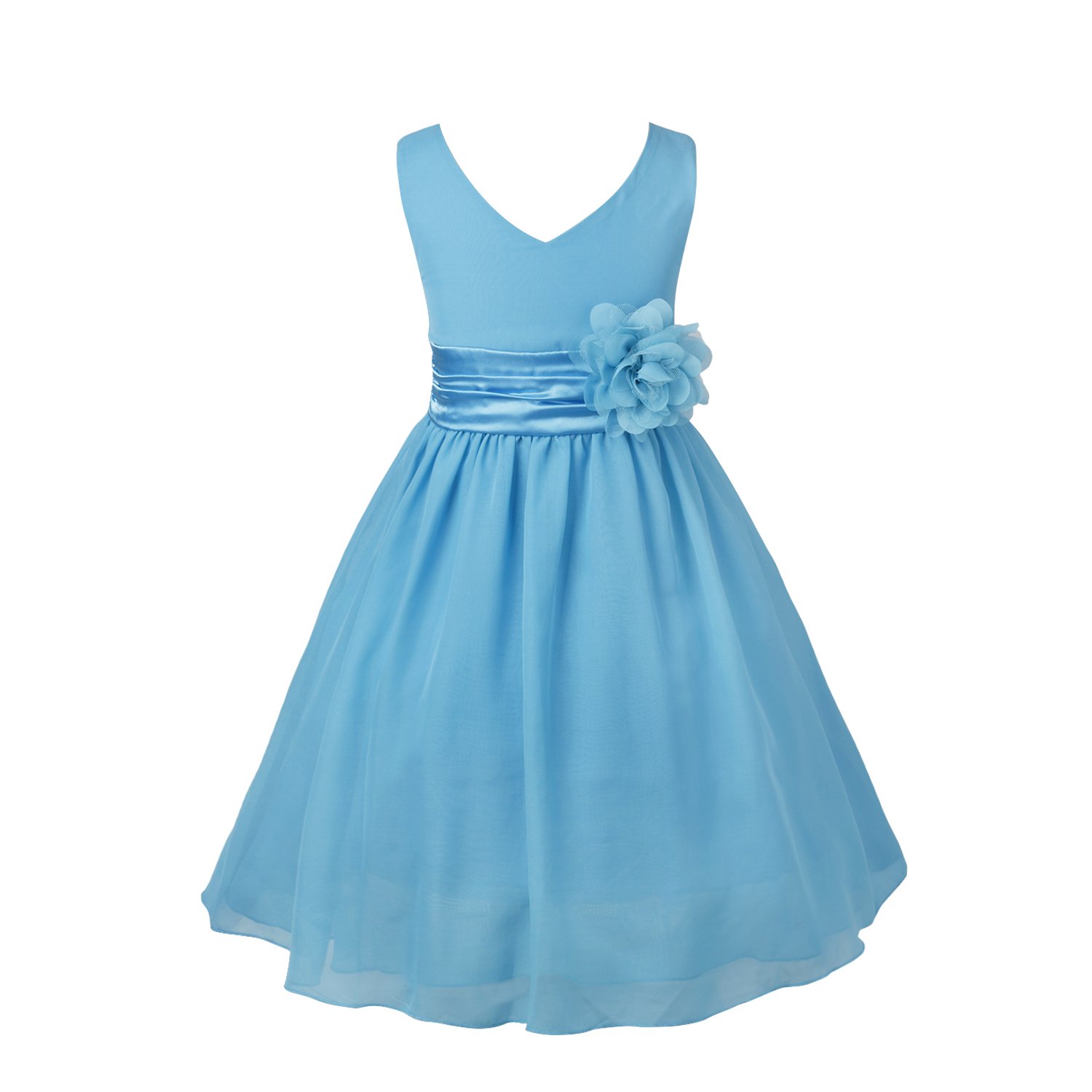 Freebily Vestido Fiesta Boda Niñas Infántil Vestido Flores Elegante para Ceremonia Evento Princesa Damas de Honor 2-14 Años