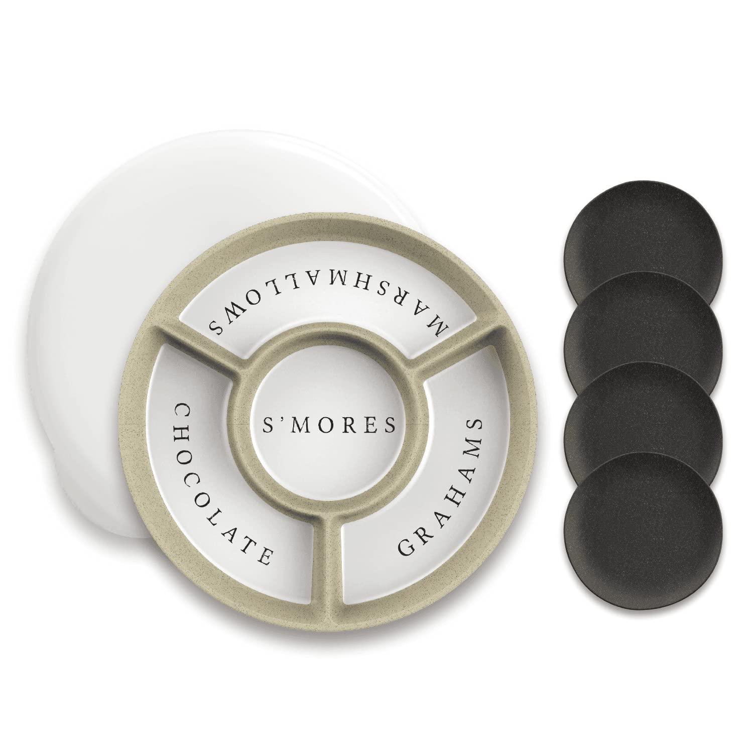 TarHongS’Mores to-Go 6-Piece Set S'Mores Kit, 15-Inch, Tan and Black