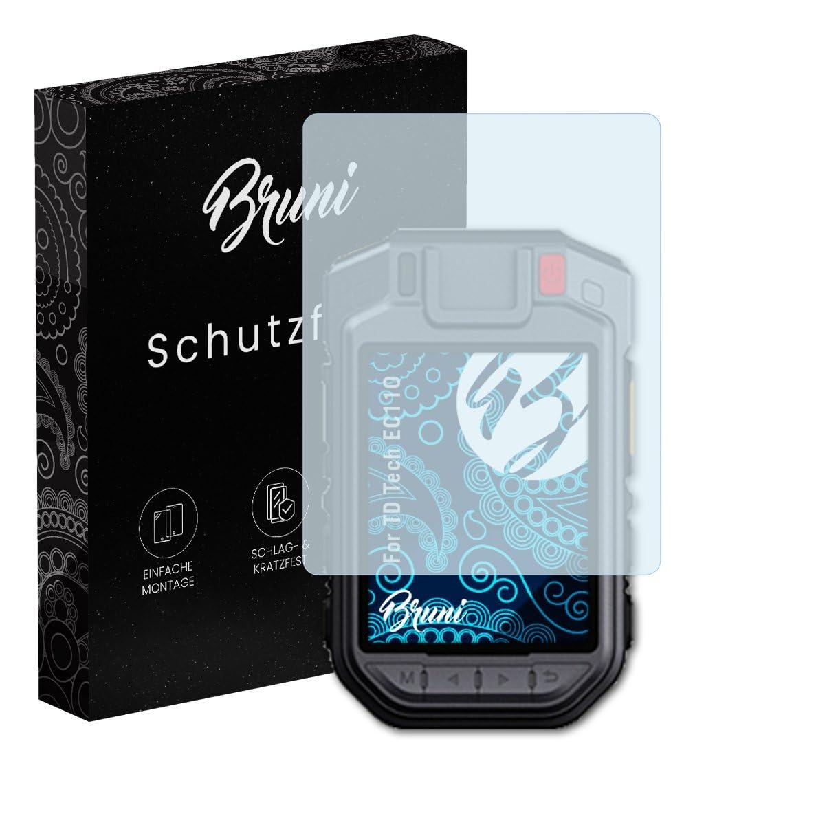 Bruni Screen Protector compatible with TD Tech EC110 Protector Film, crystal clear Protective Film (2X)