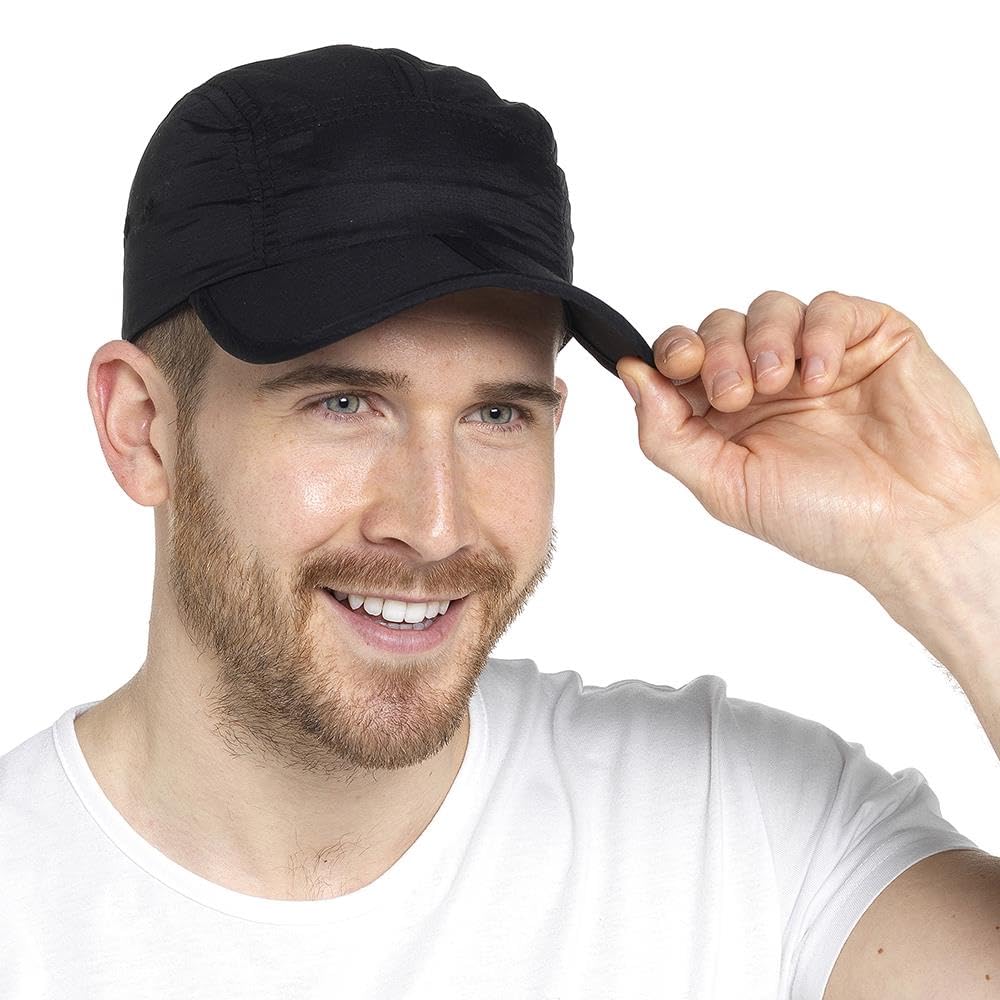 A2z Men's Black Plain Baseball Cap Breathable Nylon - Baseball Capaz4809