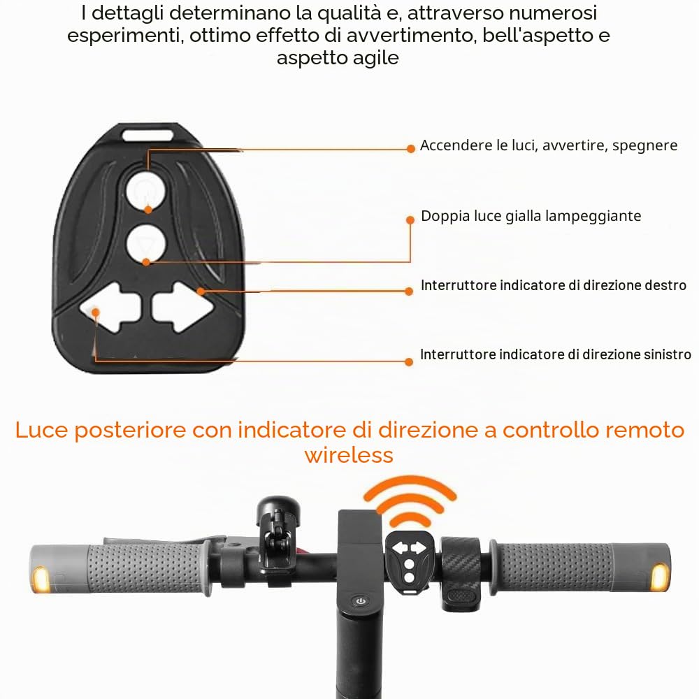 Manopole per manubrio scooter elettrico, indicatore di direzione, 1 paio per Xiaomi per M365 Pro 1S Pro 2 Mi3, luci di sicurezza per guida notturna