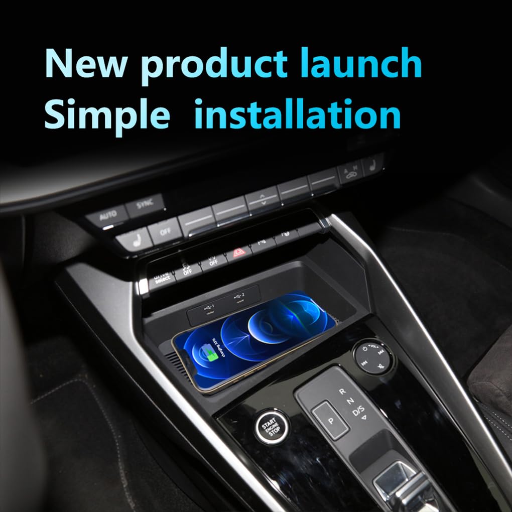 Cargador inalámbrico para Consola Central de Smartphones Cargador inalámbrico Resistente para Coche diseñado para A3 S3 Rendimiento Duradero, 21-24 A3 S3